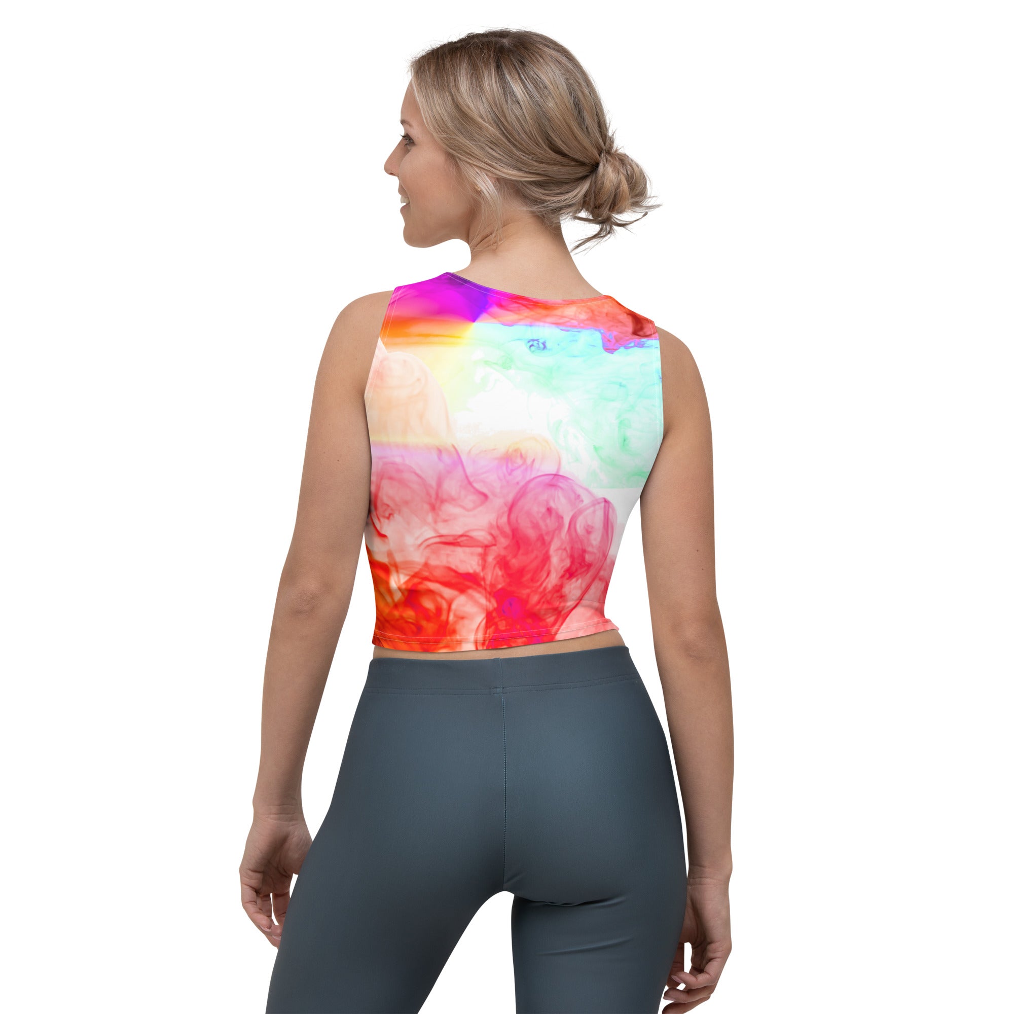 Sleeveless Gym Crop Tee. Yoga Crop Top. Activewear and Streetwear. Colorfall by WickedYo.